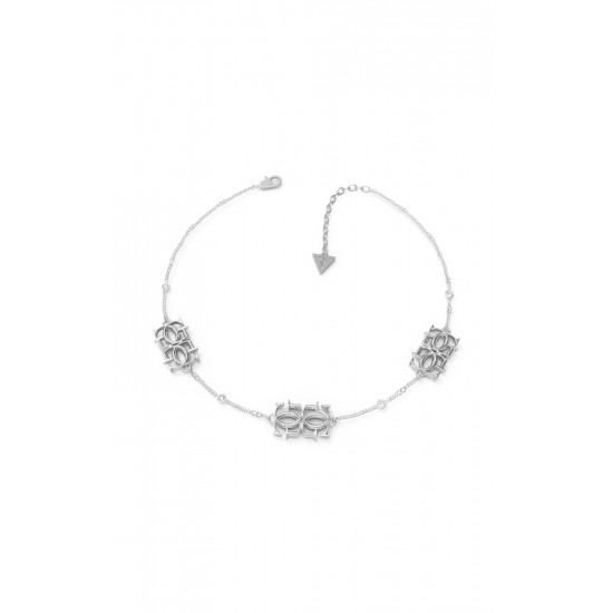 GUESS STEEL 4G STATUS JUBN01472JWRHT/U Ασημένιο Κολιέ Με G