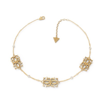 GUESS STEEL 4G STATUS JUBN01472JWYGT/U Χρυσό Κολιέ Με G