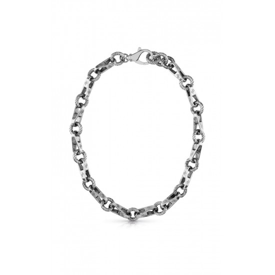 GUESS STEEL 4G VINTAGE JUBN01002JWAST/U Ασημένιο Κολιέ Αλυσίδα