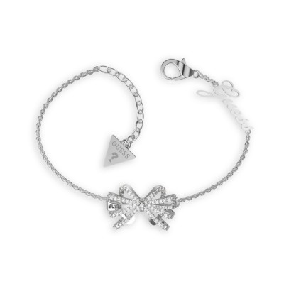 GUESS STEEL A-BOW YOU JUBB01327JWRHS Ασημένιο Βραχιόλι Με Φιόγκο