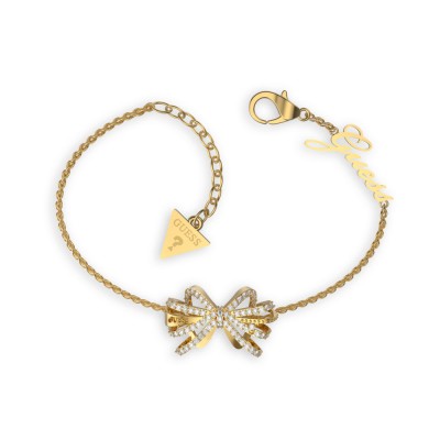 GUESS STEEL A-BOW YOU JUBB01327JWYGS Χρυσό Βραχιόλι Με Φιόγκο
