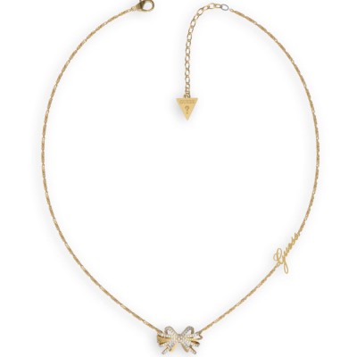 GUESS STEEL A-BOW YOU JUBN01322JWYGT/U Χρυσό Κολιέ Με Φιόγκο