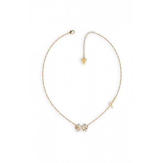 GUESS STEEL A-BOW YOU JUBN01322JWYGT/U Χρυσό Κολιέ Με Φιόγκο