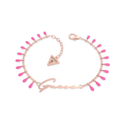 GUESS STEEL BEACH PARTY UBB70122-S Ροζ Χρυσό Βραχιόλι Με Κρεμαστά