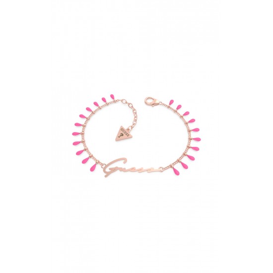 GUESS STEEL BEACH PARTY UBB70122-S Ροζ Χρυσό Βραχιόλι Με Κρεμαστά