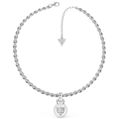 GUESS STEEL DAKTARI JUBN01354JWRHT/U Ασημένιο Κολιέ Με Τίγρη