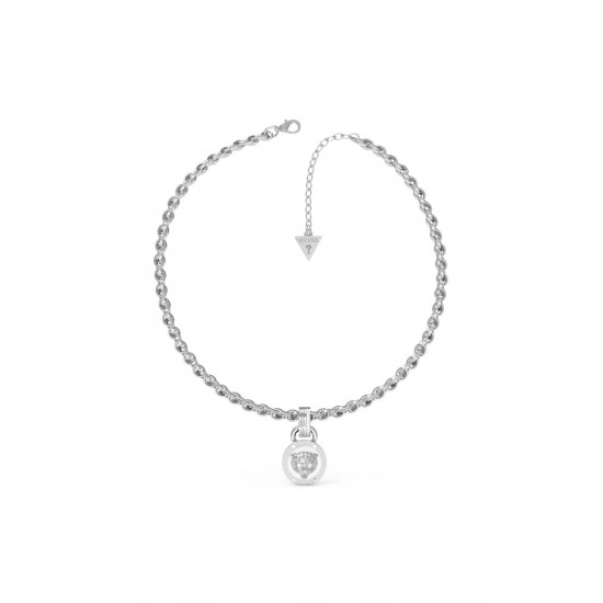 GUESS STEEL DAKTARI JUBN01354JWRHT/U Ασημένιο Κολιέ Με Τίγρη