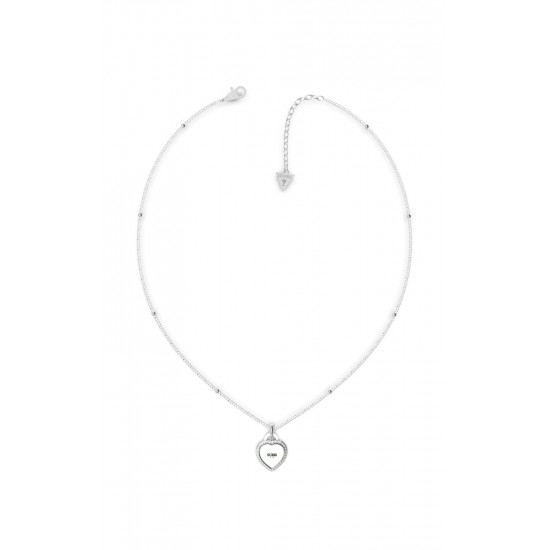 GUESS STEEL FINE HEART JUBN01420JWRHT/U Ασημένιο Κολιέ Με Καρδιά