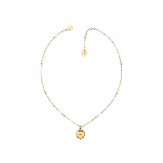 GUESS STEEL FINE HEART JUBN01420JWYGT/U Χρυσό Κολιέ Με Καρδιά