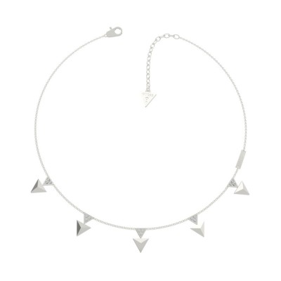 GUESS STEEL GUESS EXPLOSION UBN70053 Ασημένιο Κολιέ Με Τρίγωνα