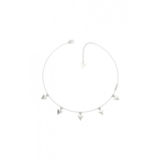 GUESS STEEL GUESS EXPLOSION UBN70053 Ασημένιο Κολιέ Με Τρίγωνα