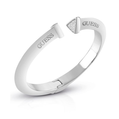 GUESS STEEL HOOPS DON'T LIE JUBB01481JWRHS Ασημένιο Βραχιόλι Χειροπέδα Με Πέτρες