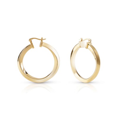 GUESS STEEL HOOPS DON'T LIE JUBE01484JWYGT/U Χρυσά Σκουλαρίκια Κρίκοι