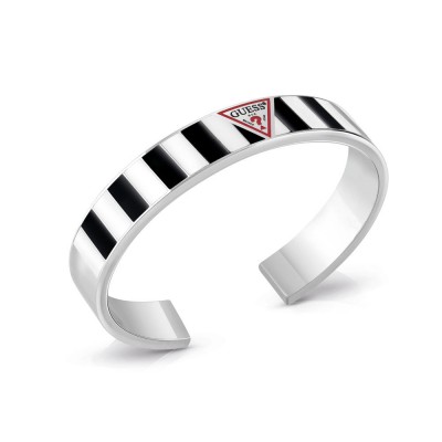 GUESS STEEL L.A. GUESSERS UBB29067-S Ασημένιο Βραχιόλι Με Δίχρωμο Σμάλτο