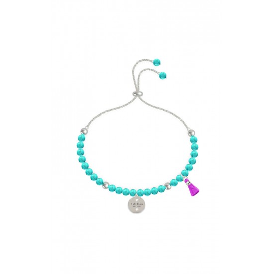 GUESS STEEL NATURE GIRL UBB79132-S Ασημένιο Βραχιόλι Με Τιρκουάζ Πέτρες