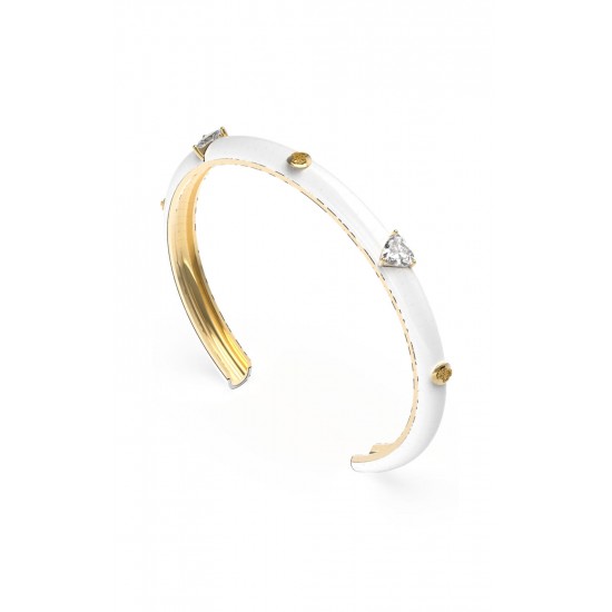 GUESS STEEL NEON LIGHTS JUBB01452JWYGWHS Δίχρωμο Βραχιόλι Χειροπέδα