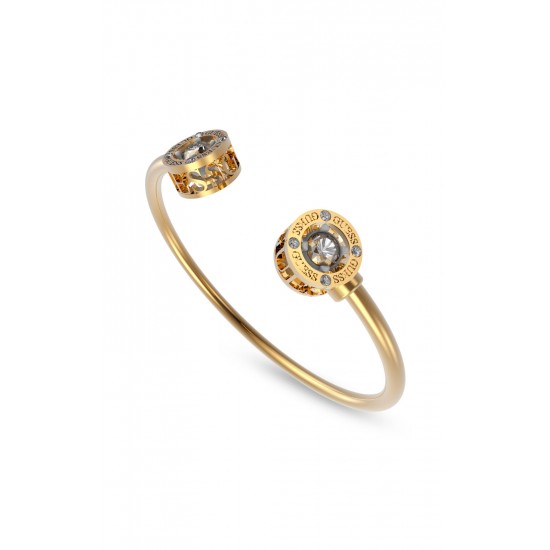 GUESS STEEL NEON LIGHTS JUBB01461JWYGS Χρυσό Βραχιόλι Χειροπέδα Με Πέτρες