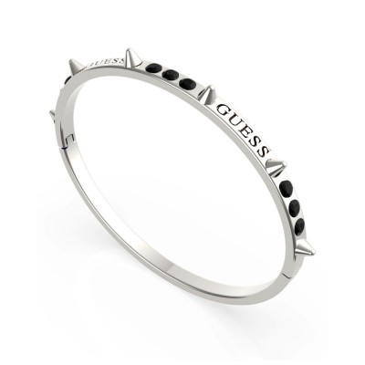 GUESS STEEL REBEL REBEL UBB79071-S Ασημένιο Βραχιόλι Με Καρφιά