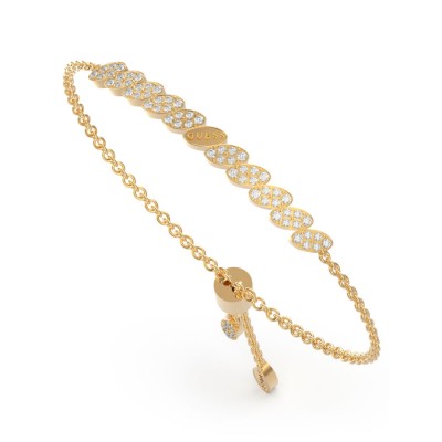 GUESS STEEL RE-LEAF JUBB01336JWYGS Χρυσό Βραχιόλι Με Πέτρες