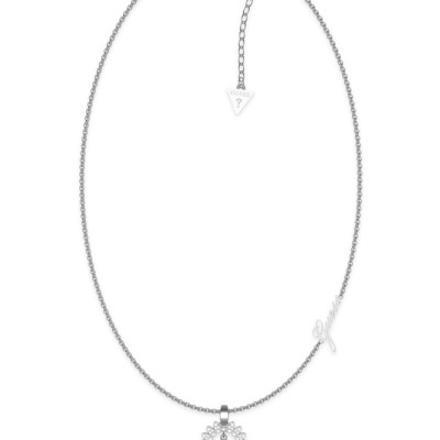 GUESS STEEL RE-LEAF JUBN01331JWRHT/U Ασημένιο Κολιέ Με Σχέδιο