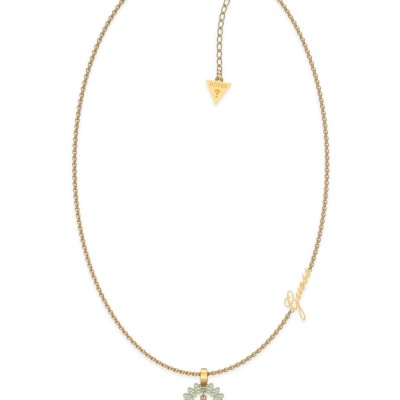 GUESS STEEL RE-LEAF JUBN01331JWYGAQT/U Χρυσό Κολιέ Με Σχέδιο