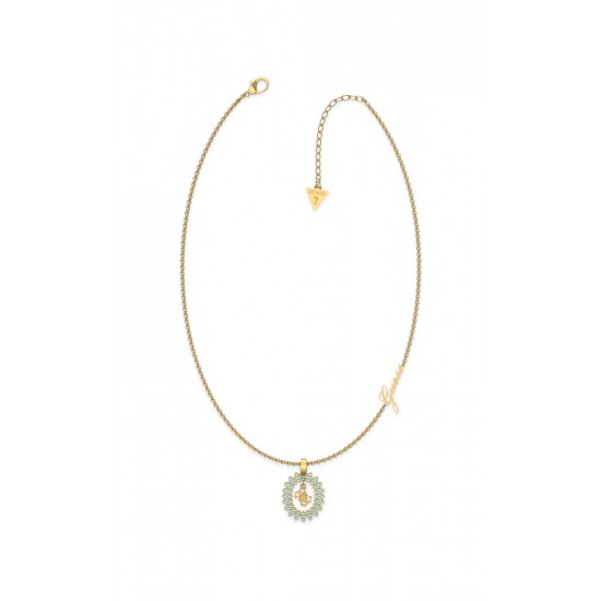 GUESS STEEL RE-LEAF JUBN01331JWYGAQT/U Χρυσό Κολιέ Με Σχέδιο