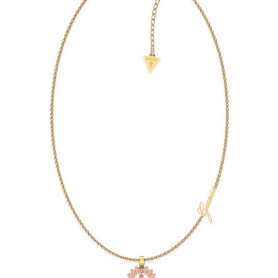 GUESS STEEL RE-LEAF JUBN01331JWYGLRT/U Χρυσό Κολιέ Με Σχέδιο