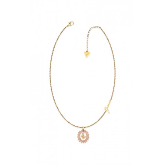 GUESS STEEL RE-LEAF JUBN01331JWYGLRT/U Χρυσό Κολιέ Με Σχέδιο