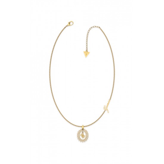 GUESS STEEL RE-LEAF JUBN01331JWYGT/U Χρυσό Κολιέ Με Σχέδιο