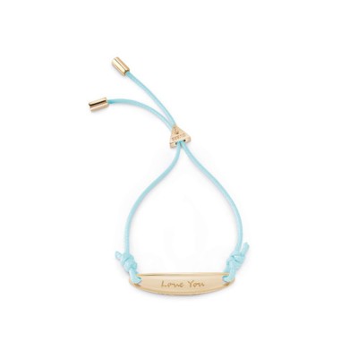 GUESS STEEL SEA BREEZE UBB85040-L Χρυσό Βραχιόλι Με Γαλάζιο Κορδόνι