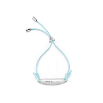 GUESS STEEL SEA BREEZE UBB85048-L Ασημένιο Βραχιόλι Με Γαλάζιο Κορδόνι