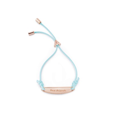 GUESS STEEL SEA BREEZE UBB85050-L Ροζ Χρυσό Βραχιόλι Με Γαλάζιο Κορδόνι