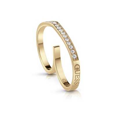 GUESS STEEL SHINE ON ME UBR28004-No.52 Χρυσό Δαχτυλίδι Διπλό