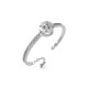 GUESS STEEL SOLITAIRE JUBB01460JWRHS Ασημένιο Βραχιόλι Χειροπέδα Με Πέτρες