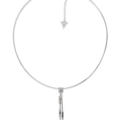 GUESS STEEL SUNBURST JUBN01398JWRHT/U Ασημένιο Κολιέ Με Κρεμαστό Σχέδιο