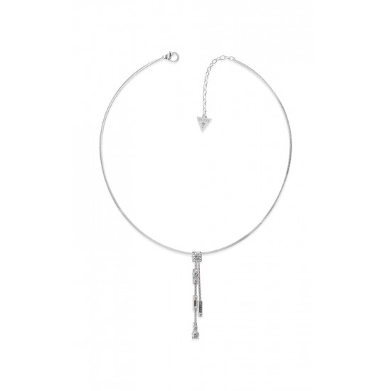 GUESS STEEL SUNBURST JUBN01398JWRHT/U Ασημένιο Κολιέ Με Κρεμαστό Σχέδιο