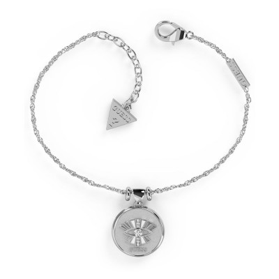 GUESS STEEL TALISMANIA JUBB01435JWRHS Ασημένιο Βραχιόλι Με Σχέδιο