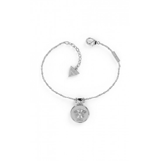 GUESS STEEL TALISMANIA JUBB01435JWRHS Ασημένιο Βραχιόλι Με Σχέδιο