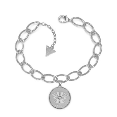 GUESS STEEL TALISMANIA JUBB01436JWRHS Ασημένιο Βραχιόλι Με Σχέδιο