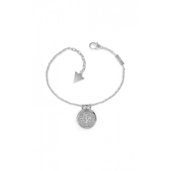 GUESS STEEL TALISMANIA JUBB01437JWRHS Ασημένιο Βραχιόλι Με Δέντρο