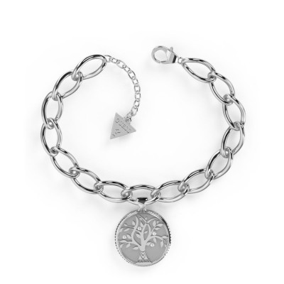 GUESS STEEL TALISMANIA JUBB01438JWRHS Ασημένιο Βραχιόλι Με Δέντρο