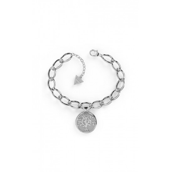 GUESS STEEL TALISMANIA JUBB01438JWRHS Ασημένιο Βραχιόλι Με Δέντρο