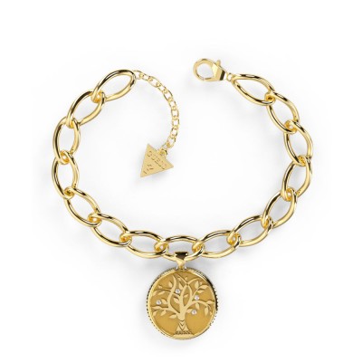 GUESS STEEL TALISMANIA JUBB01438JWYGS Χρυσό Βραχιόλι Με Δέντρο