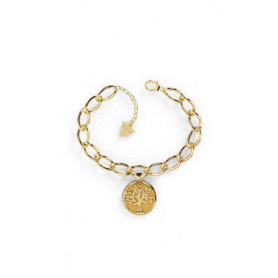 GUESS STEEL TALISMANIA JUBB01438JWYGS Χρυσό Βραχιόλι Με Δέντρο