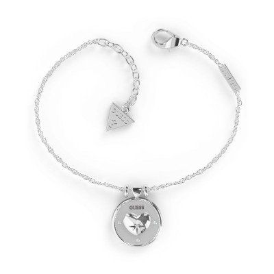 GUESS STEEL TALISMANIA JUBB01439JWRHS Ασημένιο Βραχιόλι Με Καρδιά