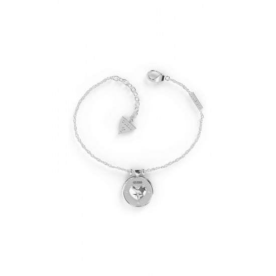 GUESS STEEL TALISMANIA JUBB01439JWRHS Ασημένιο Βραχιόλι Με Καρδιά
