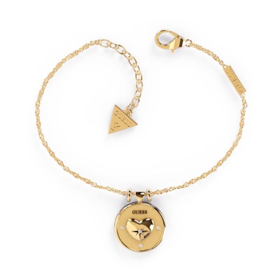 GUESS STEEL TALISMANIA JUBB01439JWYGS Χρυσό Βραχιόλι Με Καρδιά