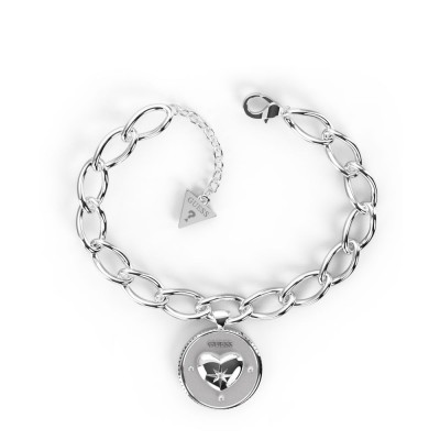 GUESS STEEL TALISMANIA JUBB01440JWRHS Ασημένιο Βραχιόλι Με Καρδιά