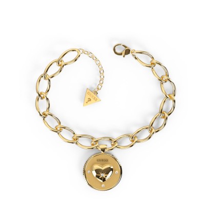 GUESS STEEL TALISMANIA JUBB01440JWYGS Χρυσό Βραχιόλι Με Καρδιά
