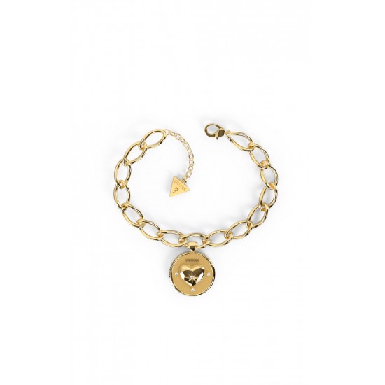 GUESS STEEL TALISMANIA JUBB01440JWYGS Χρυσό Βραχιόλι Με Καρδιά